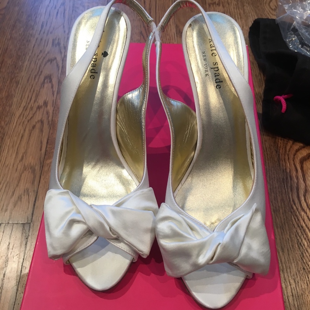 COPY - Kate Spade Sharlene Satin Ivory Shoes